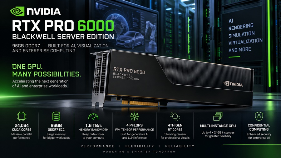 NVIDIA RTX PRO 6000 96GB GDDR7 Blackwell Server Edition: Powering the Next Generation of AI
